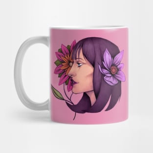 Floral Beautiful Girl Mug